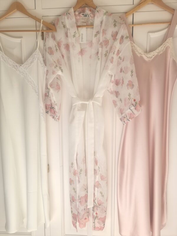 Kimono Organza Flores largo EDICION LIMITADA - Imagen 2