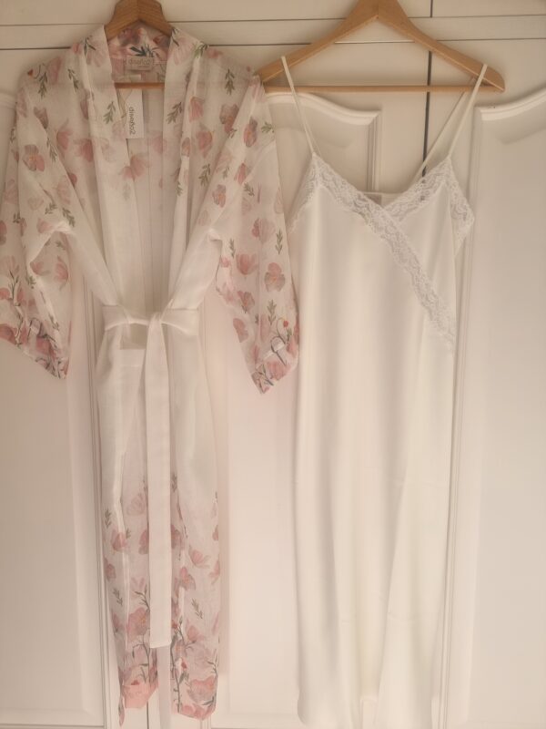 Kimono Organza Flores largo EDICION LIMITADA - Imagen 3