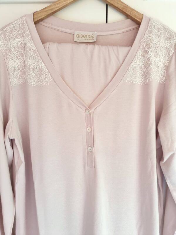 PIJAMA MICROMODAL rosa empolvado - Imagen 2