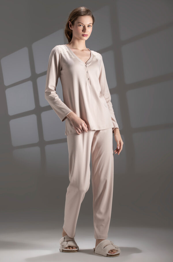 PIJAMA MICROMODAL rosa empolvado - Imagen 4