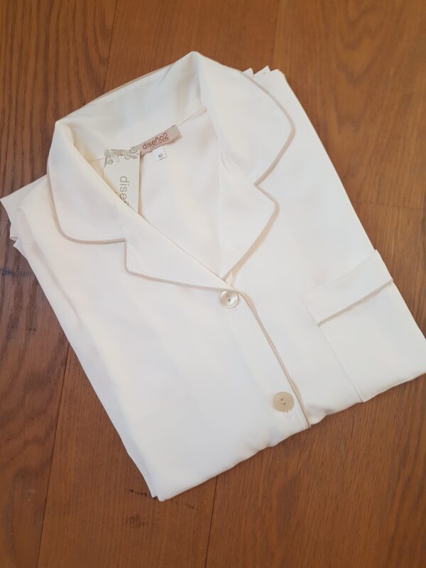 PIJAMA EVROS algodón blanco - Imagen 4