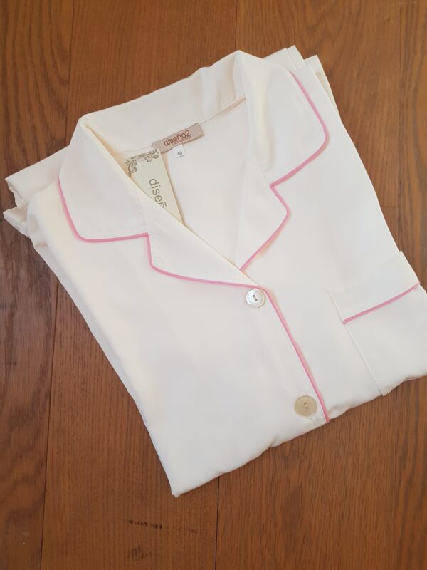 PIJAMA EVROS algodón blanco - Imagen 3