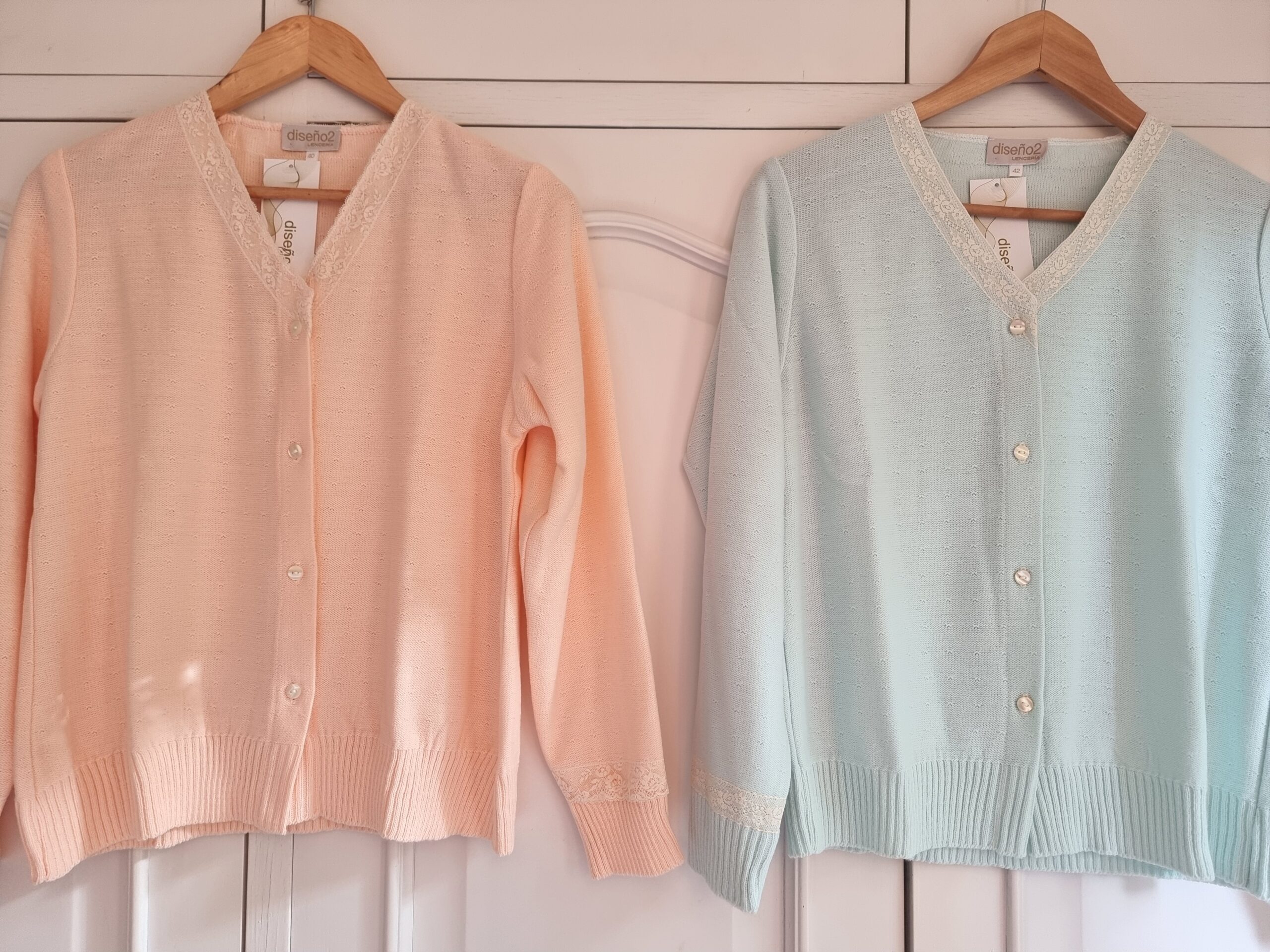 Mañanita Rita verde agua/salmón