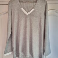 PIJAMA MICROMODAL gris perla con raso
